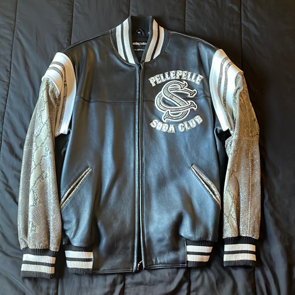 Mens Pelle Pelle 2016 Release Original Snake Skin Leather Jacket